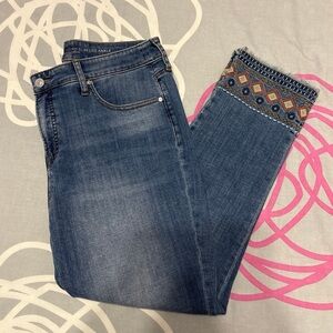 SO Medium Wash Embroidered Jeans